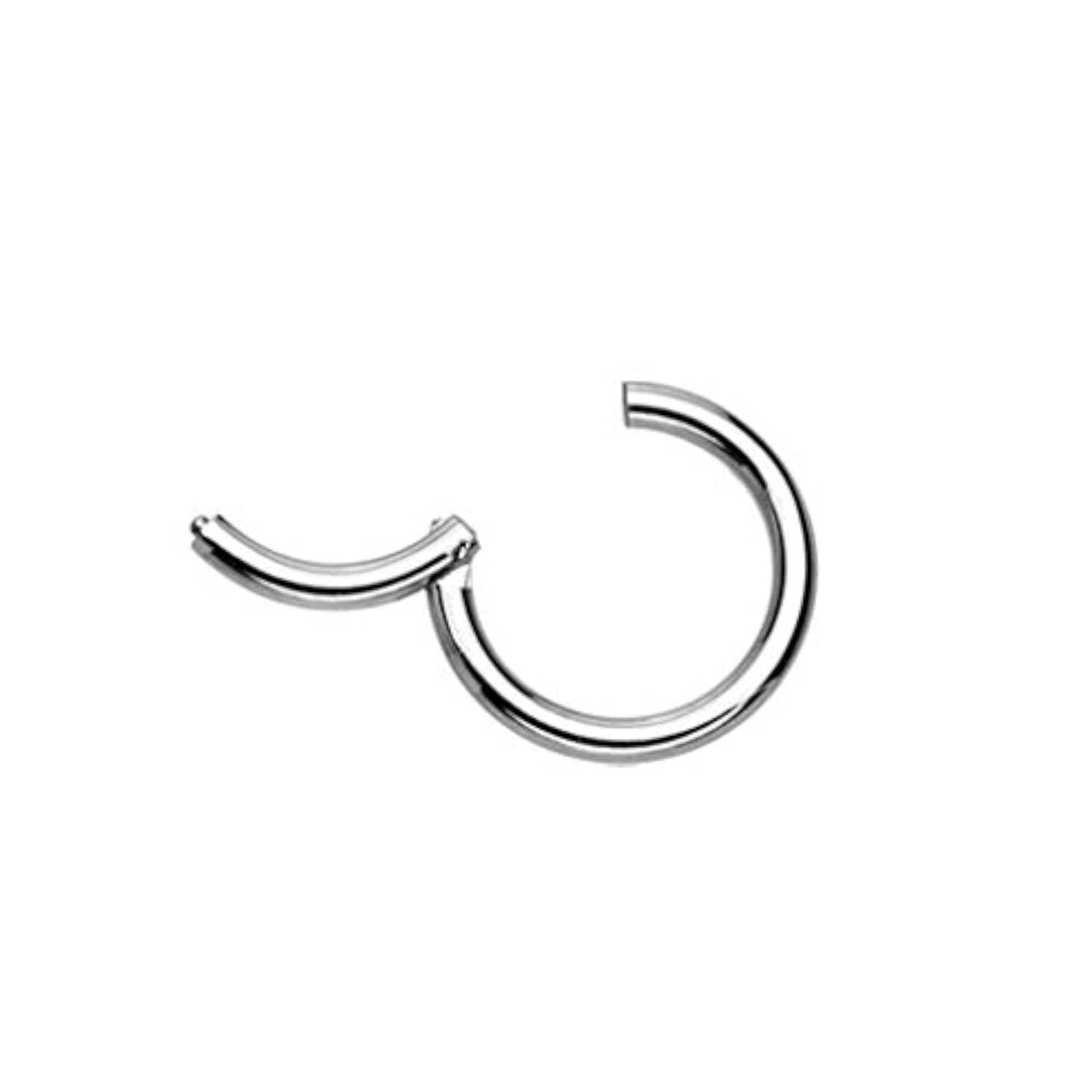 Grade 23 Solid Titanium Hinged Seamless Septum Clicker Ring
